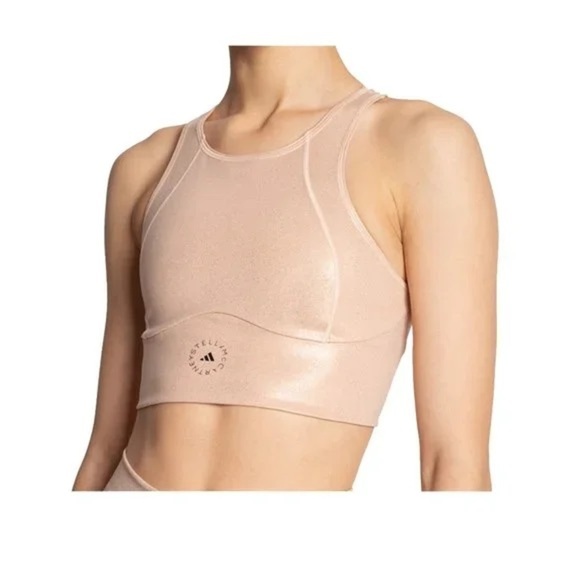Adidas x Stella McCartney Shiny Recycled Cropped Bra - Picture 1 of 6